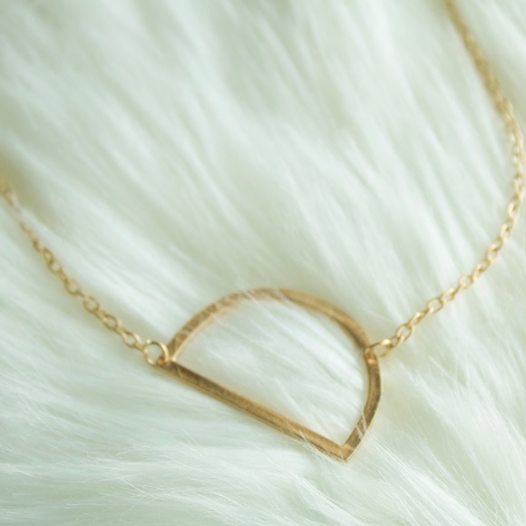 Gold Block Chain Necklace - Picture 2 of 2